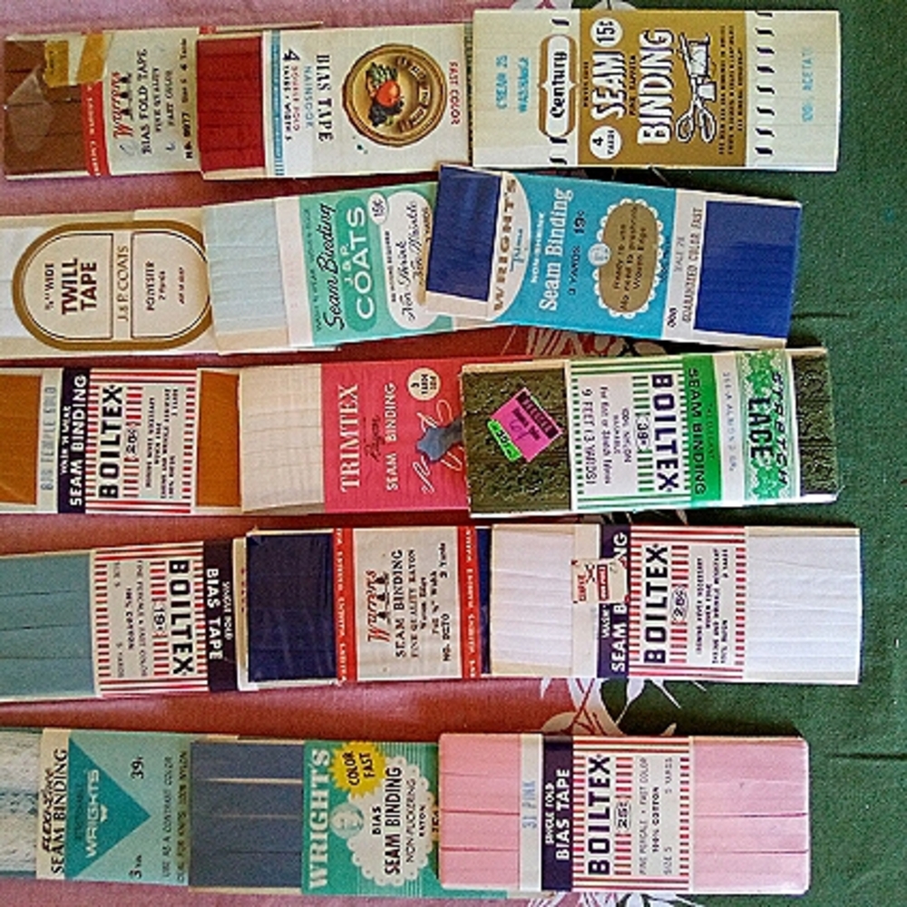 Mid-Century Vintage Seam Binding Bias Tape Twill 35 Pc